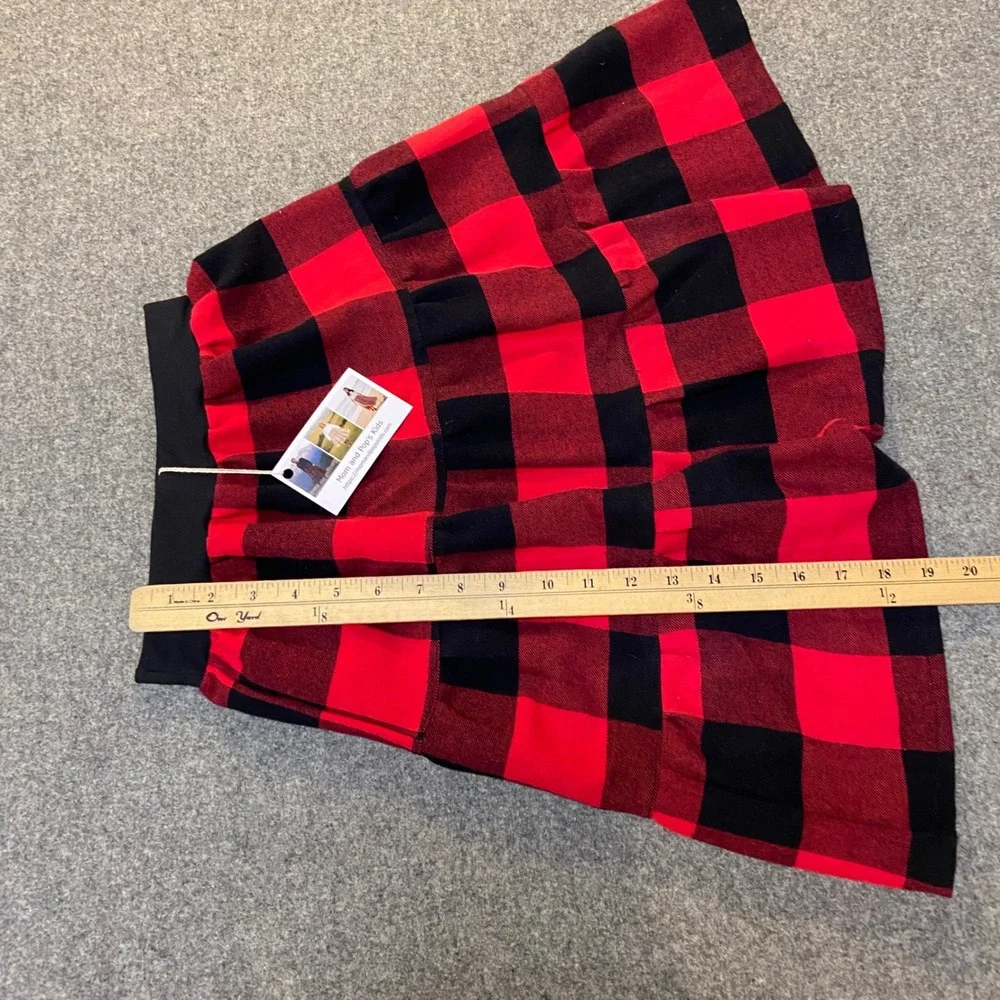 Girls Flannel Mom and Pop's Kids Maxi Skirt Sz 4 Red Black Buffalo Plaid Cotton